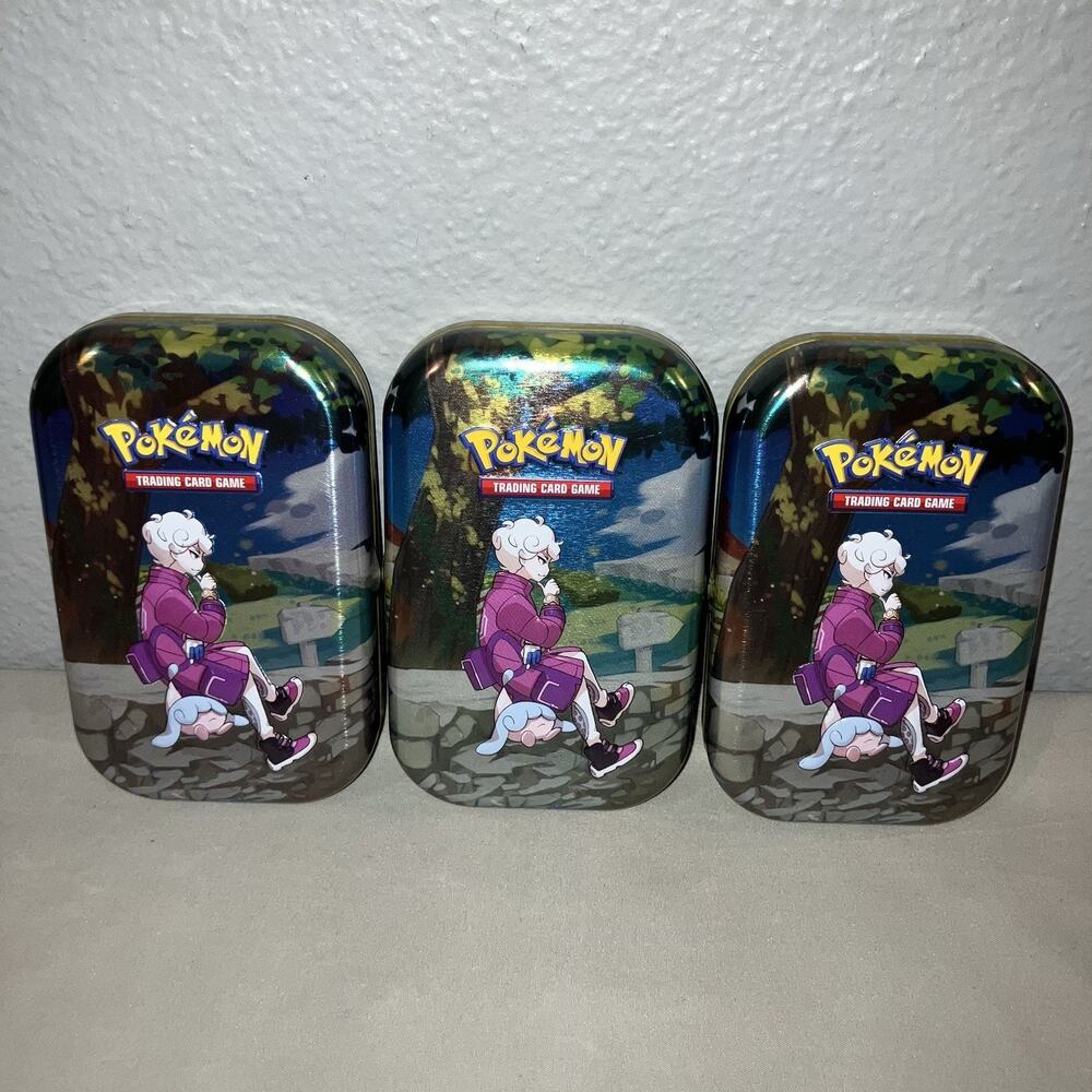 Pokemon Mini Tin Bede & Hatenna 3 Crown Zenith Lot Tins Only No Pokémon Packs